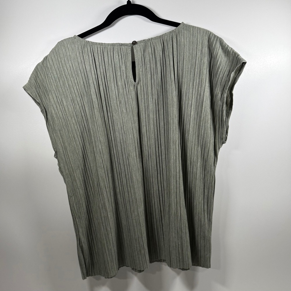 J Jill Pure Jill Pleated Top and Wide Leg Matching Set Sage Green Large Petite - Picture 5 of 12